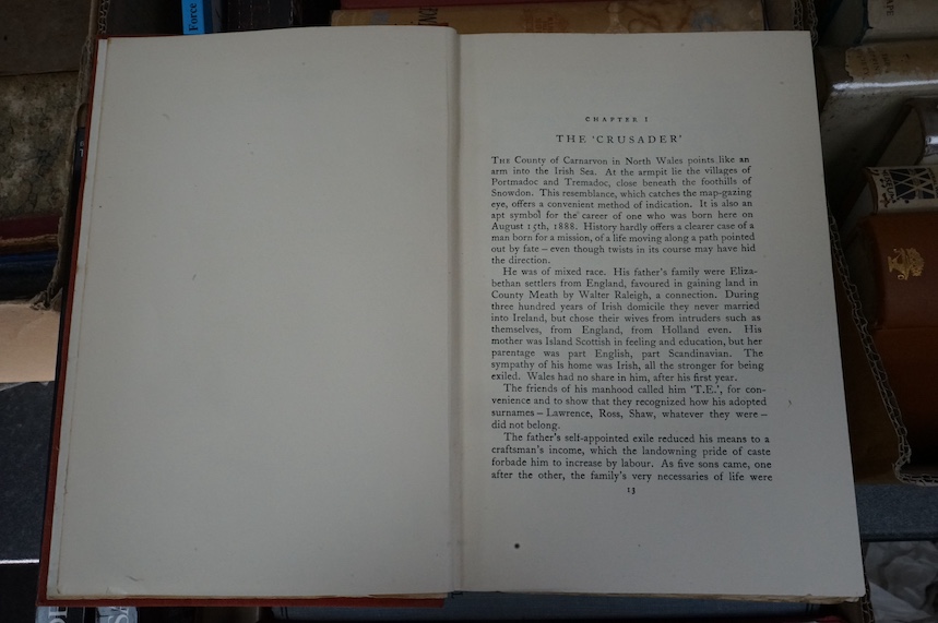 Elizabeth W. Duval - T. E. Lawrence. A Bibliography., one of 500, authors a/l pasted to front fly leaf, 4to, publishers quarter cloth, Arrow Editions, New York, 1938 and a collection of biographies, including - Thomas, L